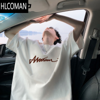 HLCOMANNELY美式潮牌手绘字母短袖男夏季半袖痞帅宽松T恤上衣