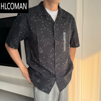 HLCOMAN史野男女装莫代尔棉混纺印花开领短袖衬衫25新款474521 477644