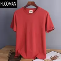 HLCOMAN人手几件不嫌多 百搭潮流夏季水洗纯色长绒磨毛打底短袖T恤男