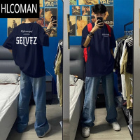 HLCOMAN美式vibe创意个性休闲短袖t恤男款夏季潮牌高街半袖上衣