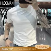 HLCOMAN2025潮牌t恤男夏季cleanfit短袖小领口正肩半袖男士体恤