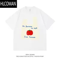 HLCOMANSPFA趣味口袋番茄短袖男女2025夏季潮牌情侣百搭休闲上衣