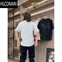HLCOMAN2025夏季新款时尚潮流百搭字母发泡短袖T恤男女燕尾宽松半袖上衣