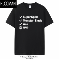 HLCOMAN排球文化衫男女休闲运动训练服团队短袖朱婷张常宁大码潮流