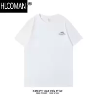 HLCOMAN设计款印花短袖t恤男装潮白色内搭新款宽松体恤长袖打底衫
