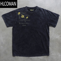 HLCOMAN搞钱做慈善 实拍!雪花做旧水洗!潮牌男女情侣款纯色短袖T恤