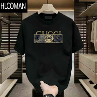 HLCOMAN[创意印花]夏季运动t恤男女学生美式新款oversize短袖上衣