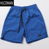 HLCOMAN日单多巴胺户外运动机能刺绣短裤宽松直筒防水速干沙滩男四五分裤
