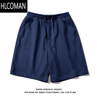 HLCOMAN美式简约藏青色基础款运动短裤男夏季潮流休闲百搭宽松抽绳五分裤