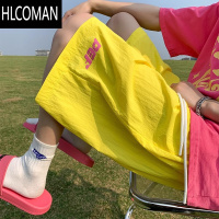 HLCOMAN多巴胺彩色冰丝短裤男夏外穿五一出游出片穿搭速干可下水沙滩裤子