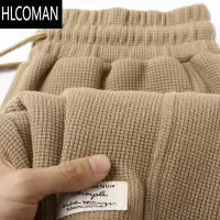 HLCOMAN夏季加大码300斤美式华夫格短裤男宽松复古篮球裤裤子运动五分裤