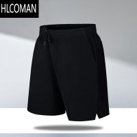 HLCOMAN运动短裤男外穿定制图案logo夏季开叉速干中裤口袋拉链冰丝五分裤