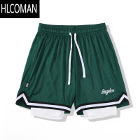 HLCOMAN美式篮球运动短裤带内衬假男三分不过膝透气防走光训练休闲夏