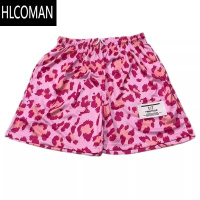 HLCOMANEE粉色美式豹纹短裤男女夏季跑步速干运动假四分不过膝篮球裤