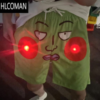 HLCOMAN小酒窝发光短裤短袖灵能百分百男女夏季新款宽松休闲T恤睡裤套装
