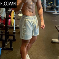 HLCOMAN运动短裤男三分裤美式健身潮牌肌肉撸铁狗兄弟跑步深蹲训练