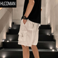 HLCOMAN设计感飘带工装短裤男夏季街头痞帅宽松百搭机能风美式休闲五分裤