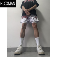 HLCOMAN新款美式潮牌篮球运动短裤四分不过膝宽松潮流速干健身训练裤男夏
