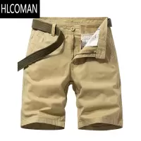 HLCOMAN宽松五分工装六分中裤子男士薄款休闲过膝短裤夏季工装七分裤