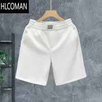HLCOMAN时尚潮流波点白色短裤男士夏季外穿五分裤潮牌修身百搭运动中裤子