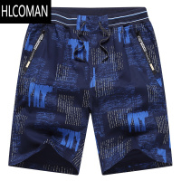 HLCOMAN五分沙滩短裤男士休闲大裤头外穿宽松紧裤衩迷彩休闲口袋拉链