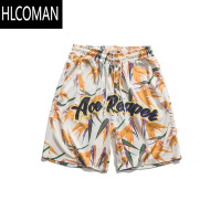 HLCOMAN特大码300斤夏威夷花短裤男潮牌夏季薄款沙滩裤子休闲运动5分裤子