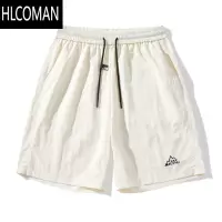 HLCOMAN藏青色尼龙短裤男款夏季外穿美式篮球运动裤子速干冰丝休闲五分裤