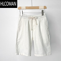 HLCOMAN高端棉麻短裤男款夏季麻料大裤衩男士休闲中裤宽松外穿五分亚麻裤