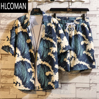 HLCOMAN海边度假沙滩裤男士三亚旅行穿搭套装冰丝速干可下水男装短裤泳裤