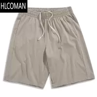 HLCOMAN260g新疆长绒棉短裤男夏季休闲裤运动灰色卫裤宽松纯色五分裤子