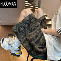 HLCOMAN民族风复古格子短裤男夏季潮牌运动五分裤国潮青少年休闲宽松中裤