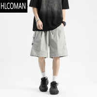 HLCOMAN美式vibe速干伞兵短裤男夏潮牌宽松灰色运动五分沙滩裤休闲冲锋裤