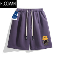 HLCOMAN[一折专区]潮牌菠萝格纹短裤男夏季2025新款休闲运动五分裤