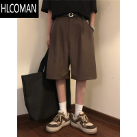 HLCOMAN日系复古宽松休闲美式短裤西裤直筒学生中裤五分裤男女裤子