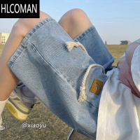 HLCOMAN牛仔短裤男夏季新款高街潮流水洗直筒裤子大码宽松休闲薄款五分裤