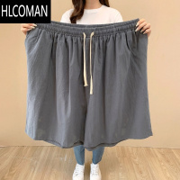 HLCOMAN男士短裤大码宽松加肥加大300斤纯色棉麻大裤衩送爸爸高腰深档7XL