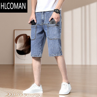 HLCOMAN2025(新品)夏百搭六兜牛仔短裤薄款弹力多口袋男士六分直筒中裤