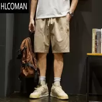 HLCOMAN美式短裤男夏季薄款外穿宽松直筒五分中裤潮牌痞帅工装休闲裤