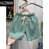 HLCOMAN夏季男士时尚潮牌新款千鸟格百搭痞帅短裤高级感休闲宽松五分中裤