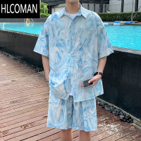 HLCOMAN三亚风沙滩裤男士冰丝速干可下水泡温泉泳裤男款海边度假短裤套装