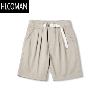 HLCOMAN工装美式复古卡扣腰带直筒短裤户外休闲五分裤子男夏