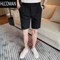 HLCOMAN那不勒斯短裤男夏季新款纯色百搭休闲五分西裤潮流时尚高级感中裤
