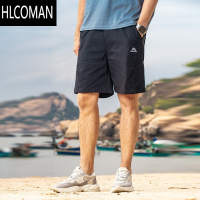 HLCOMAN轻薄速干山峰刺绣休闲短裤男士户外冰丝沙滩裤宽松五分裤子