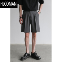 HLCOMANZPZ夏季薄款5五分裤韩系宽松直筒西裤男士休闲裤潮流过膝西装短裤