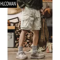 HLCOMAN夏季户外山系速干工装短裤男美式潮牌多口袋宽松运动中裤男