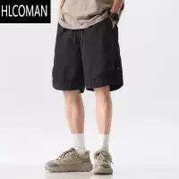 HLCOMAN运动短裤男夏季外穿冰丝速干5分裤子宽松大码美式潮牌健身房中裤