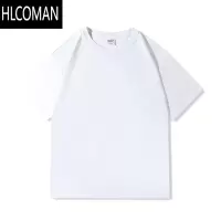 HLCOMAN三本针320G短袖t恤男不透内搭纯白色美式宽松半袖打底衫