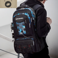 背包男双肩包旅行户外轻便旅李包休闲时尚潮流大容量登山书包 艾狄伊娃 478第一代蓝灰