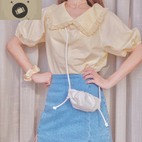 网红斜挎小包包女2020春夏新款褶皱口红包零钱钥匙包mini云朵包潮 艾狄伊娃女手包