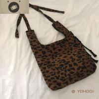 YOHOO!/ins大热 摩登复古豹纹秋冬灯芯绒斜挎包单肩帆布袋手提女 艾狄伊娃女斜挎包